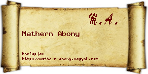 Mathern Abony névjegykártya